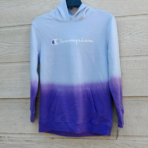 Champion | Collage Blue & Iris Purple Ombré Logo Hoodie - Girls size XL - Picture 3 of 7